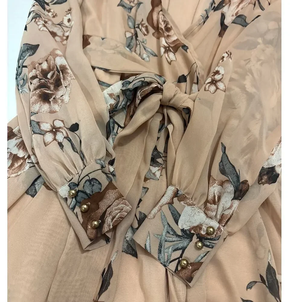 NWT Baltic Born Womens XS Lydia Maxi Long Dress Floral Blush Pink Wedding Guest - Picture 6 of 12
